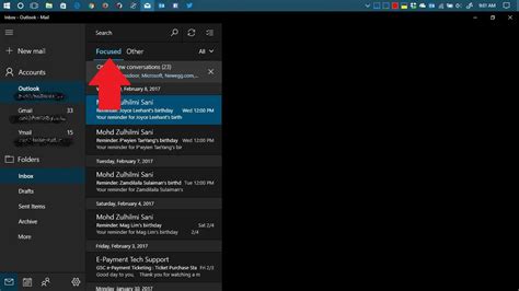 emails inbox windows 10